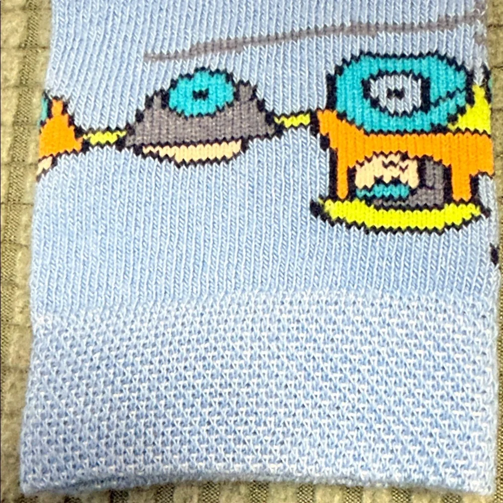 Kids Blue and Purple Socks Size 15-16 Cotton 70%
